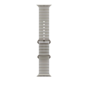 Apple Pasek Ocean w kolorze półprzezroczystej szarości do koperty 49 mm – elementy z tytanu w kolorze naturalnym MK7K4ZM/A