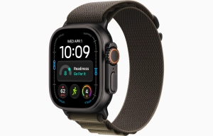 Apple Watch Ultra 4 GPS + Cellular 49 mm z tytanu w kolorze czarnym - Opaska Alpine w kolorze ciemnej oliwki MKDW4QP/A