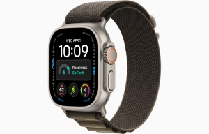 Apple Watch Ultra 4 GPS + Cellular 49 mm z tytanu w kolorze naturalnym - Opaska Alpine w kolorze ciemnej oliwki MK794QP/A