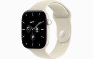 Apple Watch Series 12 GPS + Cellular 46 mm z ceramiki w kolorze białej perły - Pasek sportowy w kolorze piasku – rozmiar M/L MJH24MP/A