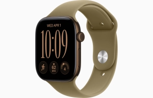 Apple Watch Series 12 GPS + Cellular 46 mm z aluminium w kolorze ciemnego brązu - Pasek sportowy w kolorze oliwki – rozmiar M/L MJGE4MP/A