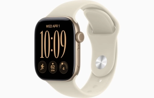 Apple Watch Series 12 GPS 42 mm z aluminium w kolorze jasnego złota - Pasek sportowy w kolorze piasku – rozmiar M/L MJEE4MP/A