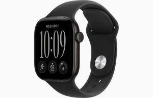 Apple Watch Series 12 GPS 42 mm z aluminium w kolorze czarnym - Pasek sportowy w kolorze czarnym – rozmiar M/L MJEC4MP/A