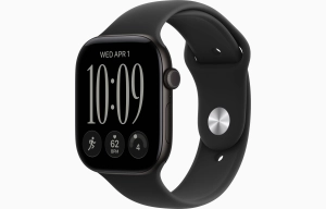 Apple Watch Series 12 GPS + Cellular 46 mm z aluminium w kolorze czarnym - Pasek sportowy w kolorze czarnym – rozmiar S/M MJG84MP/A