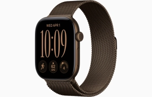 Apple Watch Series 12 GPS 46 mm z aluminium w kolorze ciemnego brązu - Bransoleta mediolańska w kolorze ciemnego brązu – rozmiar M/L MKD84MP/A