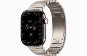 Apple Watch Series 12 GPS + Cellular 42 mm z tytanu w kolorze naturalnym - Bransoleta panelowa w kolorze naturalnym MJNX4MP/A