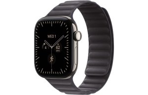Apple Watch Series 12 GPS + Cellular 42 mm z tytanu w kolorze naturalnym - Karbowany pasek magnetyczny w kolorze północy MKRJ4MP/A