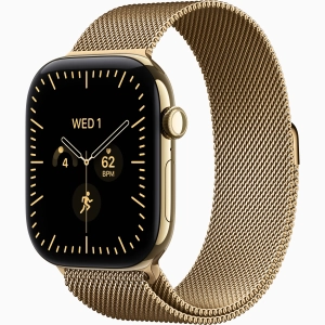 Apple Watch Series 12 GPS + Cellular 46 mm z tytanu w kolorze żywego złota - Bransoleta mediolańska w kolorze żywego złota – rozmiar S/M MJGU4MP/A