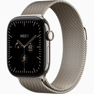 Apple Watch Series 12 GPS + Cellular 42 mm z tytanu w kolorze naturalnym - Bransoleta mediolańska w kolorze naturalnym MJGH4MP/A