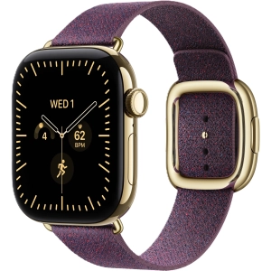 Apple Watch Series 12 GPS + Cellular 42 mm z tytanu w kolorze żywego złota - Pasek w kolorze rubinowej morwy z klamrą nowoczesną ML3K4MP/A