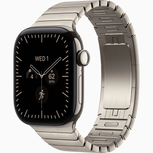 Apple Watch Series 12 GPS + Cellular 42 mm z tytanu w kolorze naturalnym - Bransoleta panelowa w kolorze naturalnym MJNX4MP/A