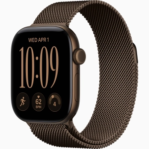 Apple Watch Series 12 GPS 42 mm z aluminium w kolorze ciemnego brązu - Bransoleta mediolańska w kolorze ciemnego brązu MKDC4MP/A