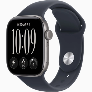 Apple Watch Series 12 GPS + Cellular 42 mm z aluminium w kolorze gwiezdnej szarości - Pasek sportowy w kolorze granatu – rozmiar S/M MJFX4MP/A