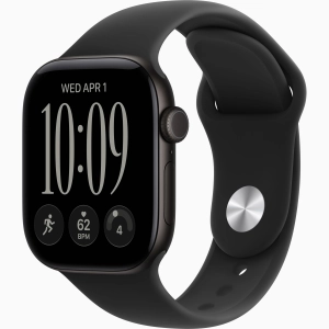 Apple Watch Series 12 GPS 42 mm z aluminium w kolorze czarnym - Pasek sportowy w kolorze czarnym – rozmiar M/L MJEC4MP/A