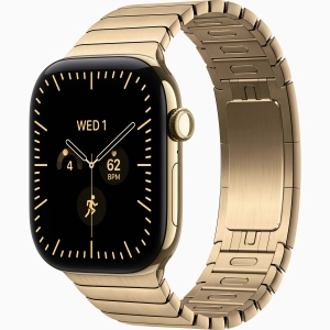 Apple Watch Series 12 GPS + Cellular 46 mm z tytanu w kolorze żywego złota - Bransoleta panelowa w kolorze żywego złota MJNY4MP/A