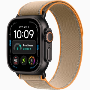 Apple Watch Ultra 4 GPS + Cellular 49 mm z tytanu w kolorze czarnym - Opaska Trail w kolorze piasku MKAH4QP/A
