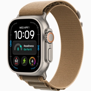 Apple Watch Ultra 4 GPS + Cellular 49 mm z tytanu w kolorze naturalnym - Opaska Alpine w kolorze pustyni MK7G4QP/A